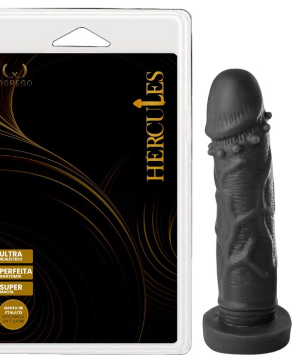 Eros – Prótese Realística 17 x 3,7 cm – Estímulo Suave com Detalhe na Glande - PRETO