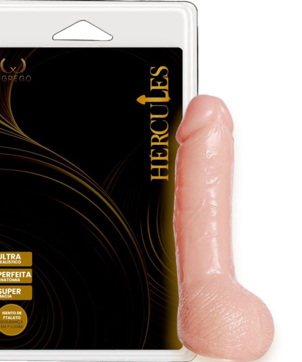 Asclépio – Pênis Realístico com Escroto 15 x 3,3 cm – Compacto, Flexível e Confortável