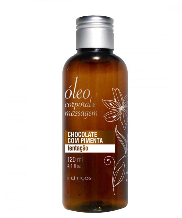 ÓLEO DE MASSAGEM CORPORAL 120ML FEITIÇOS AROMATICOS - CHOCOLATE COM PIMENTA
