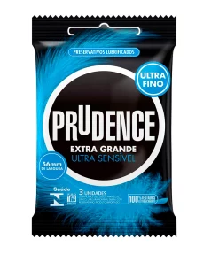 Preservativo Extra Grande E Ultra Sensível 3 Unidades Prudence
