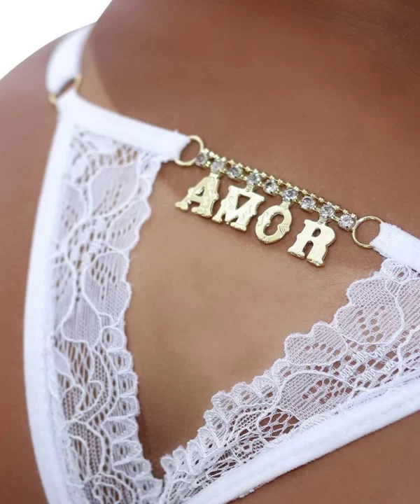Fio Dental Gis Branca Palavras - AMOR