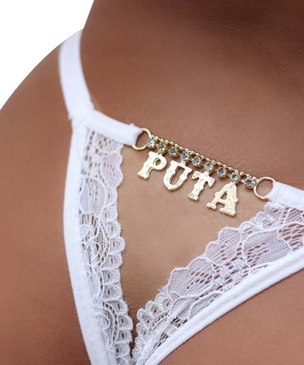 Fio Dental Gis Branca Palavras - PUTA