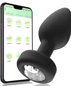 Plug anal de silicone com vibro por aplicativo FN6
