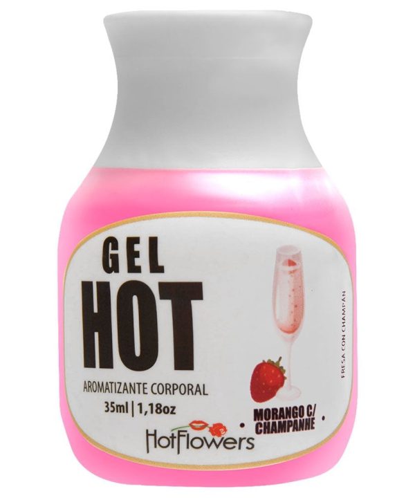 Gel Hot Aromatizante 35Ml - MORANGO COM CHAMPANHE