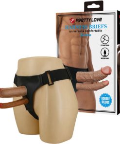 Cinta Peniana Dupla com Pênis Oco, 4 cm de Extensão, Veias Salientes e Glande – PRETTY LOVE KEAVEN