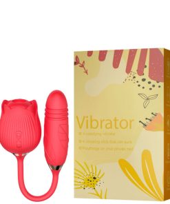 Vibrador Duplo Formato de Rosa e Penetrador com Movimentos de Vai e Vem – VIBRATOR FLOWER