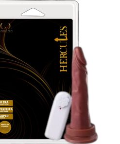 Pênis com Vibrador Hércules – Argos 17,5 x 4,2 cm (com ventosa) - CHOCOLATE