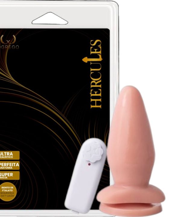 Plug Anal HERCULES Com Vibrador E Ventosa 13,5 X 5,3 Cm