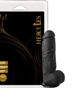 Titã – Prótese Realística 22 x 5 cm – Com Escroto e Ventosa para Penetração Extrema - PRETO