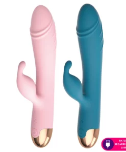 Vibrador ponto G com estimulador clitoriano slug e rotação 360º - rosa