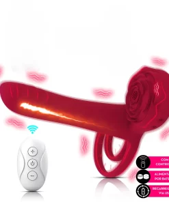 Anel peniano em formato de flor com controle remoto