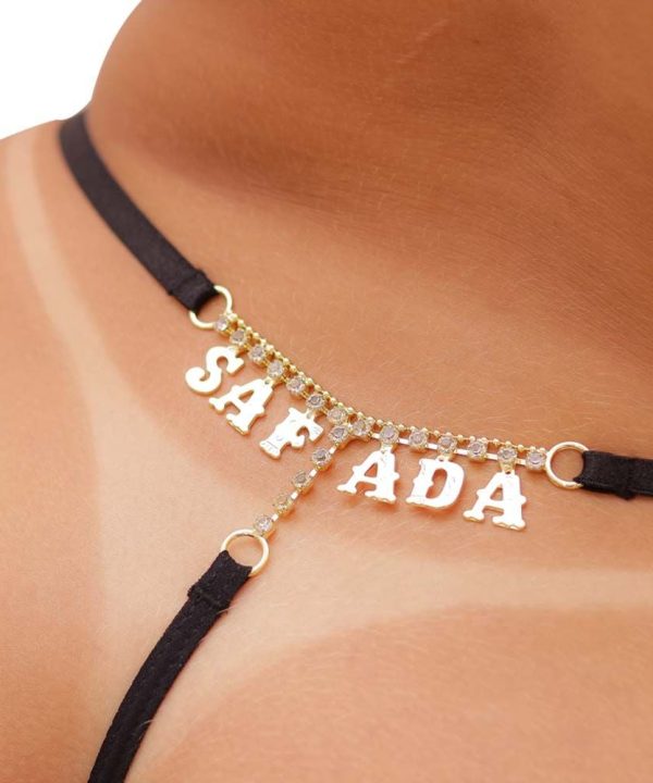 Fio Dental Plus Size Preta Palavras - SAFADA