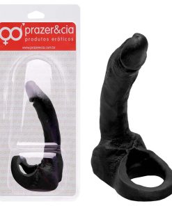 Anel Pênis De Borracha Maciça 16,2 X 2,6Cm - PRETO