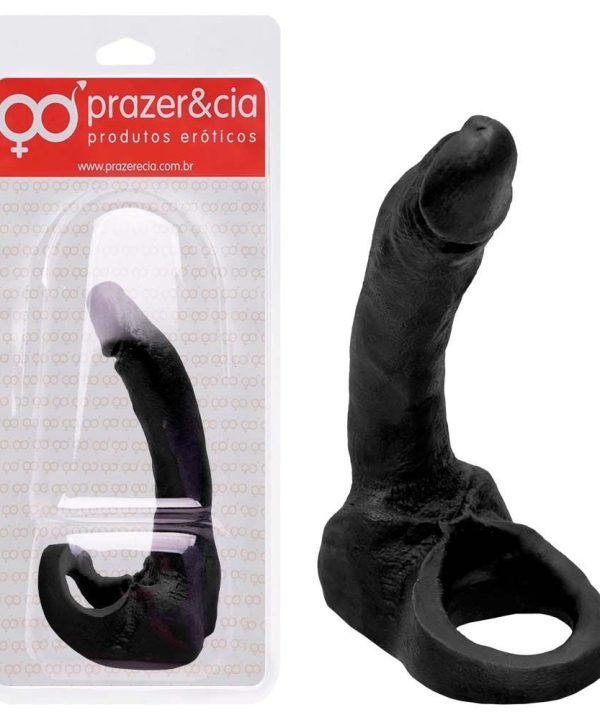 Anel Pênis De Borracha Maciça 16,2 X 2,6Cm - PRETO