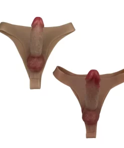 Pênis realístico em formato de calcinha anatômica
