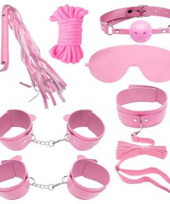 Kit 7 Itens Sado Erótico Bandage Bdsm 2 - ROSA