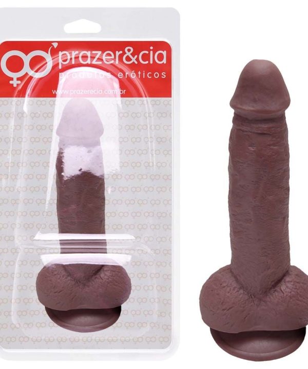 Pênis De Borracha Maciça 20,6 X 4,2Cm - CHOCOLATE