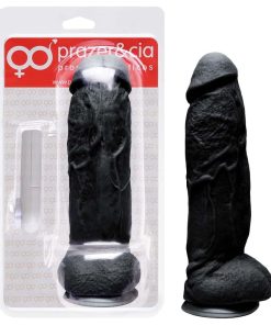 Pênis Borracha Vibro Externo 23,3 X 5,6Cm - PRETO