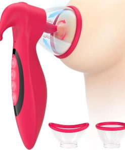Estimulador Sucção Vácuo Duplo de Clitóris e Mamilos com Língua Vibratória e Rotativa