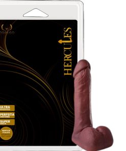 HÉRCULES PERSEU – PRÓTESE REALÍSTICA 17,5 x 3,7 CM COM VIBRO – CHOCOLATE