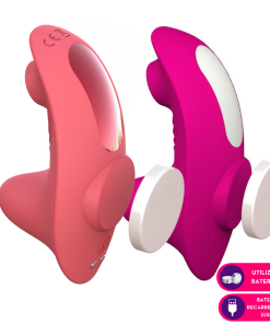 Vibrador de calcinha com estimulador clitoriano  5SA - PINK