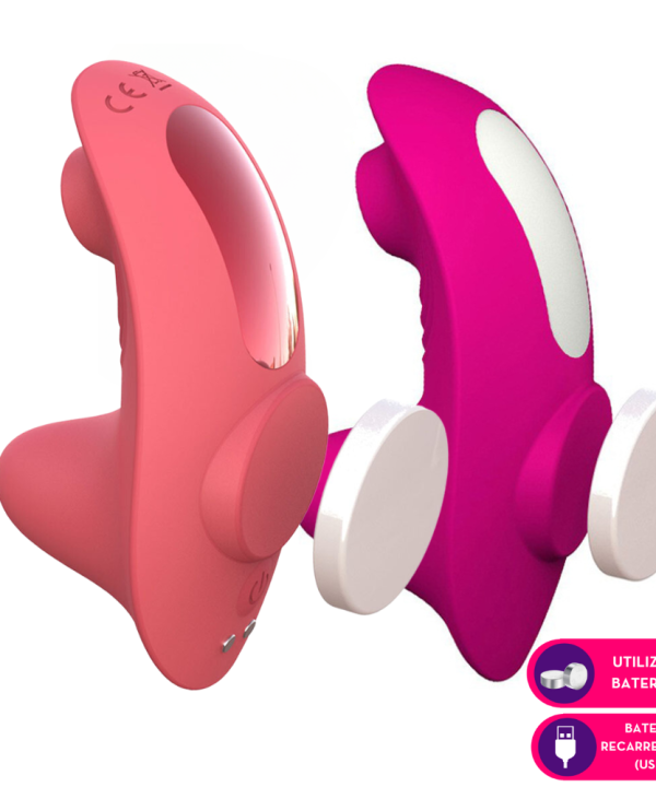 Vibrador de calcinha com estimulador clitoriano  5SA - PINK