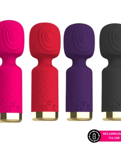 Mini massageador varinha mágica com toque aveludado 5Z2 - VERMELHO