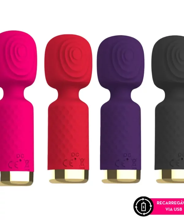 Mini massageador varinha mágica com toque aveludado 5Z2  - VERMELHO