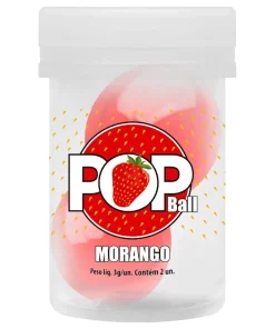 Pop Ball Bolinha Lubrificante Beijável Sensual - MORANGO