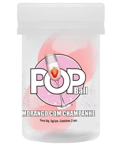 Pop Ball Bolinha Lubrificante Beijável Sensual - MORANGO COM CHAMPANHE