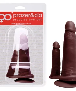 Pênis De Borracha Maciça Dupla 18 X 3,5Cm - CHOCOLATE