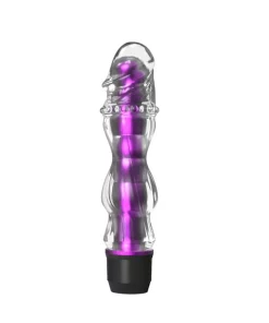 Vibrador Translúcido Com Relevos Massageadores - ROXO