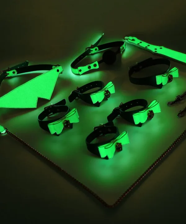 Kit Sado BDSM 6 em 1 - Verde Neon