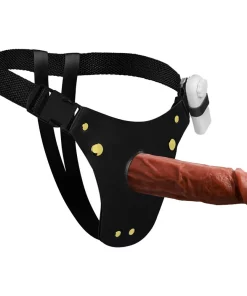 Cinta Peniana Pênis Realístico Vibrador 16,5 X 4,5Cm - CHOCOLATE