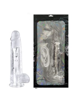 Prótese Realística Recarregável 19 cm com Veias Salientes, Glande, Escroto e Ventosa  19×3,6×7 cm