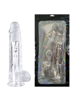 Prótese Realística Recarregável 22 cm com Veias Salientes, Glande Escroto e Ventosa 22×4,2×7 cm