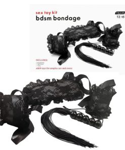 Kit Bondage com 3 Peças com Detalhes em Renda e Fitas de Cetim