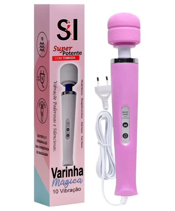 Vibrador Varinha Mágica Bivolt - ROSA
