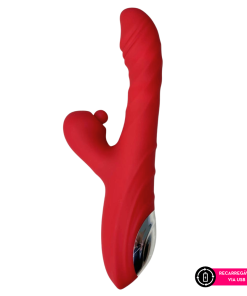 Vibrador ponto G ZY com estimulador clitoriano - VERMELHO