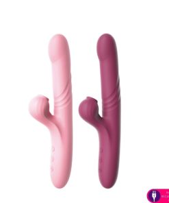 Vibrador vai e vem ponto G e estimulador clitoriano com Tecnologia de Vibroar ZX2 - ROSA