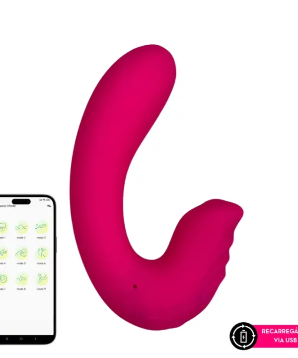 Vibrador com estimulador clitoriano por aplicativo 6FD