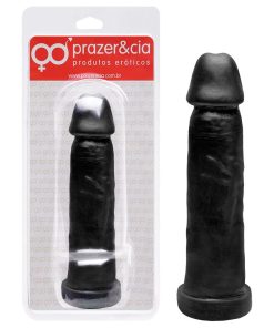 Pênis De Borracha Maciça 17,2 X 4Cm - PRETO