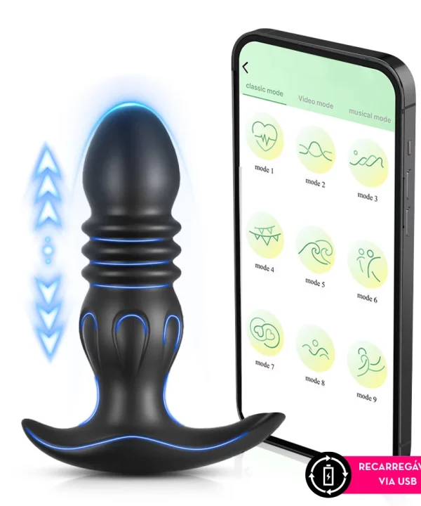 Plug anal vibratório por aplicativo em silicone ZX6