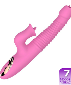 Vibrador Vai e Vem com Aquecimento e Estimulador de Língua - Dibe