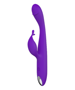 Vibrador ponto G com estimulador clitoriano slug TY7 - ROXO