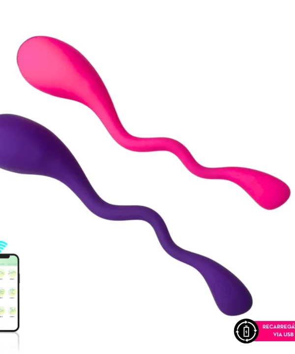 Vibrador de casal em silicone liquido por aplicativo SA7