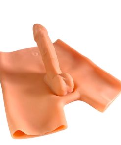 Cinta Peniana Estilo Short com Pênis Realístico com Escroto, Veias Salientes e Glande – Dildo Underwear 14CM