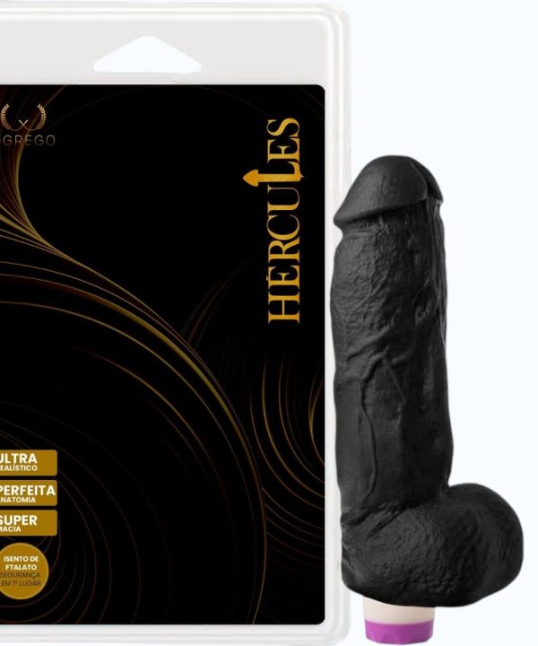 HÉRCULES TITÃ – PRÓTESE REALÍSTICA 22 x 5 CM COM VIBRO – PRETO