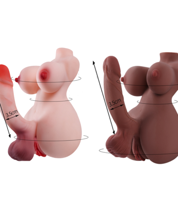 Masturbador hermafrodita meio corpo realístico - BEGE