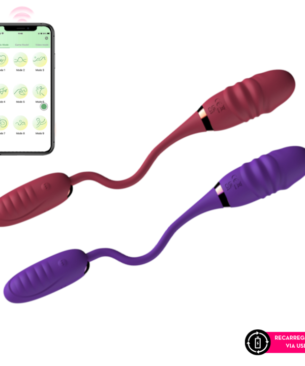 Cápsula vibratória dupla por aplicativo  F10 - PINK